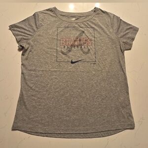 Nike MLB Atlanta Braves Logo Short Sleeve Shirt Women's Size L Gray